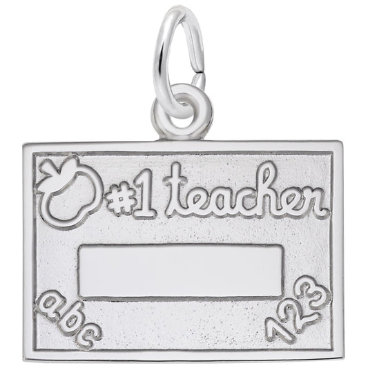 Personalized Number One Teacher Charm - Perfect Gift for Educators 3461