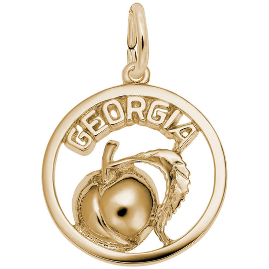 Georgia Peach Open Disc Charm - Travel Souvenir Jewelry Gift 3464