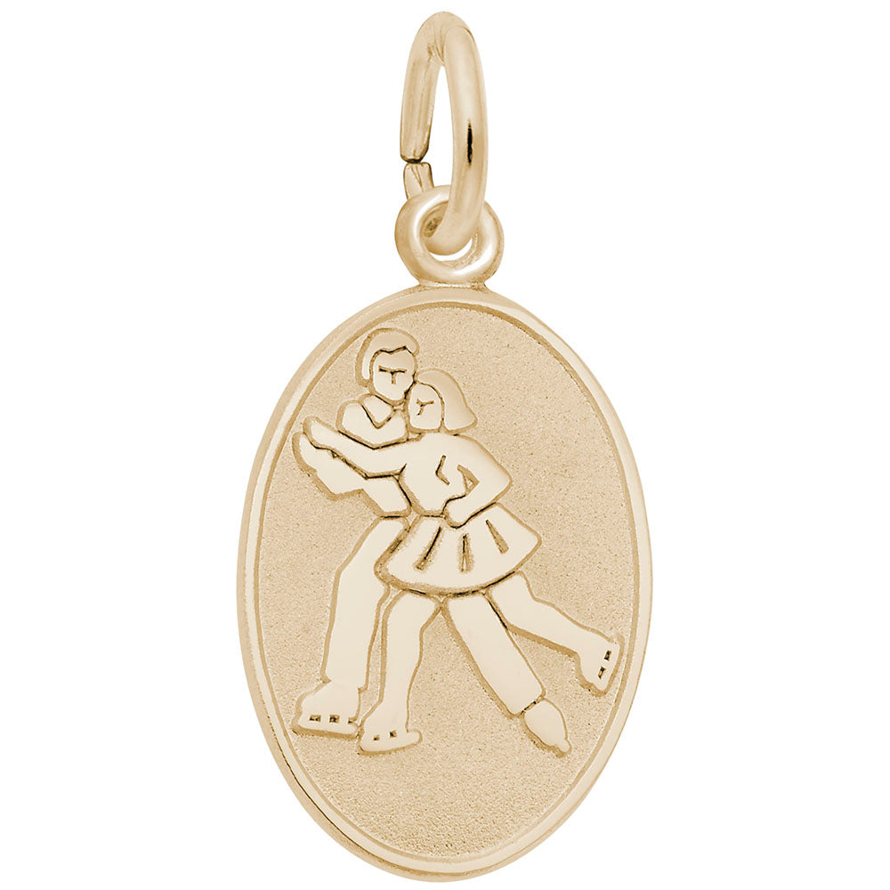 Custom Ice Skaters Oval Disc Charm for Sports Jewelry Lovers 3469