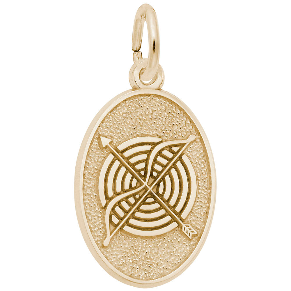 Archery Oval Disc Charm for Sports Enthusiasts - Rembrandt Charms 3477