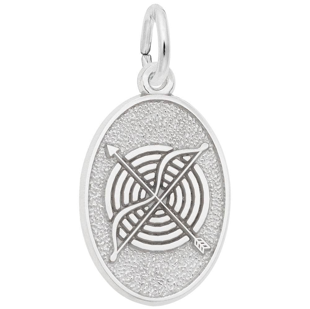 Archery Oval Disc Charm for Sports Enthusiasts - Rembrandt Charms 3477