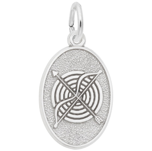 Archery Oval Disc Charm for Sports Enthusiasts - Rembrandt Charms 3477