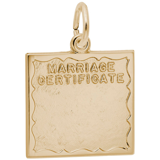 Personalized Engravable Marriage Certificate Charm for Couples 3491