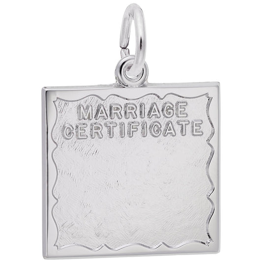 Personalized Engravable Marriage Certificate Charm for Couples 3491