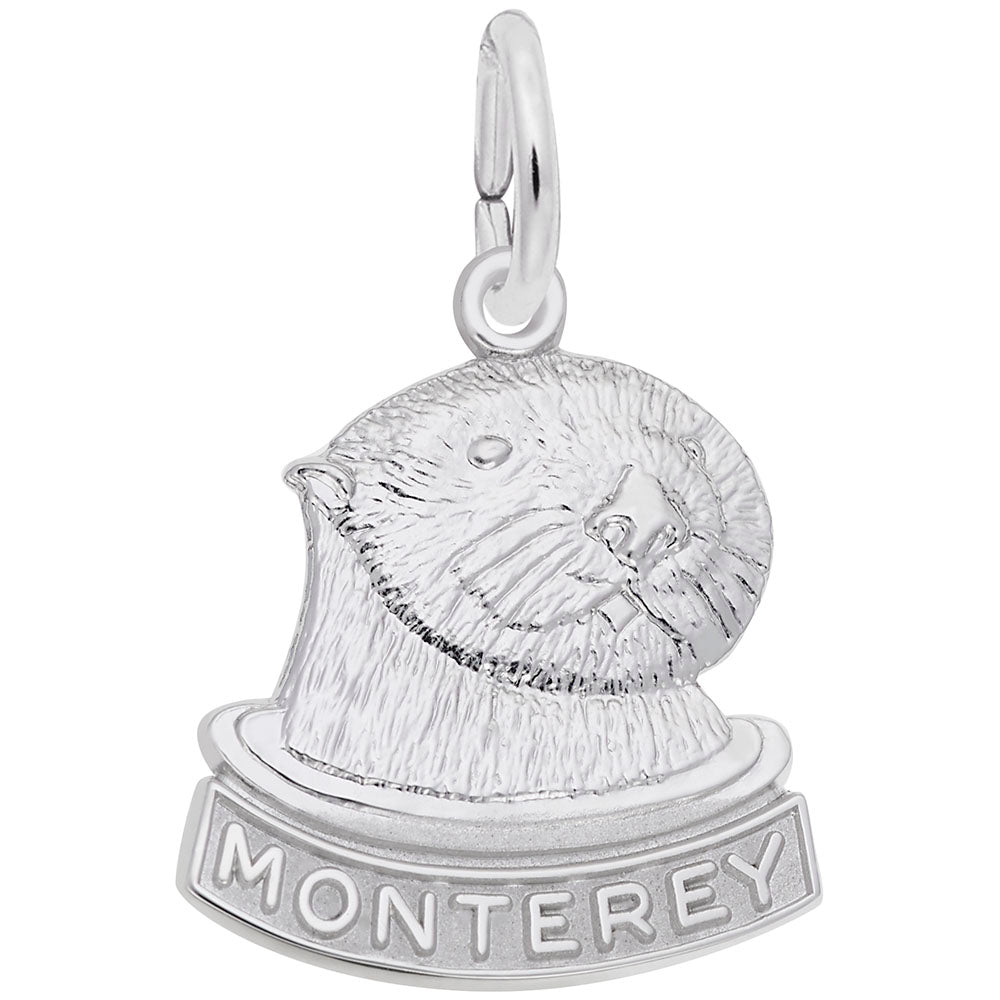 Monterey Sea Otter Charm - Nautical Sea Life Jewelry Accessory 3494