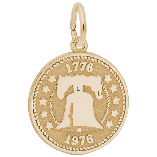 Liberty Bell Disc Charm - Travel Souvenir Jewelry for History Lovers 3496