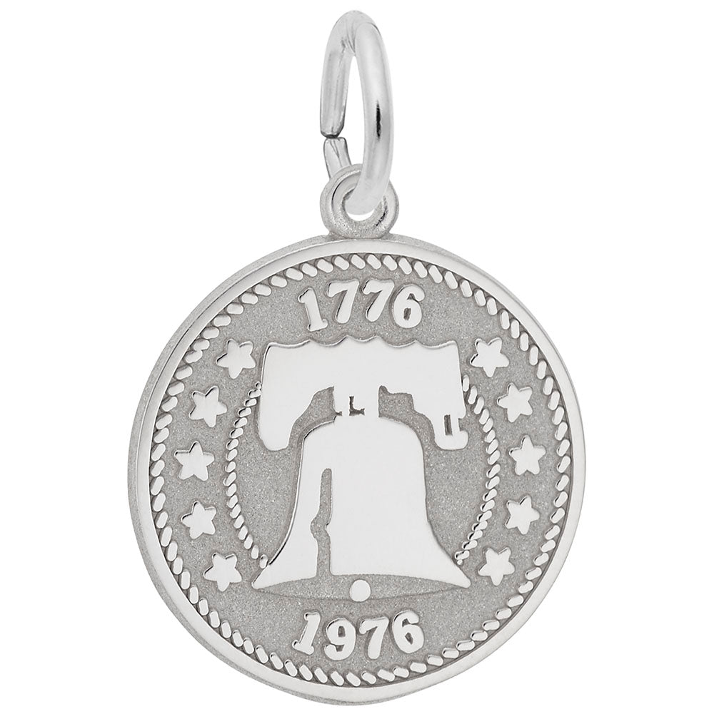 Liberty Bell Disc Charm - Travel Souvenir Jewelry for History Lovers 3496
