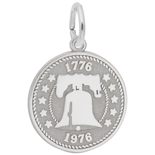 Liberty Bell Disc Charm - Travel Souvenir Jewelry for History Lovers 3496