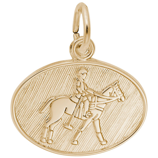 Personalized Polo Oval Disc Charm for Horse Lovers & Equestrians 3521
