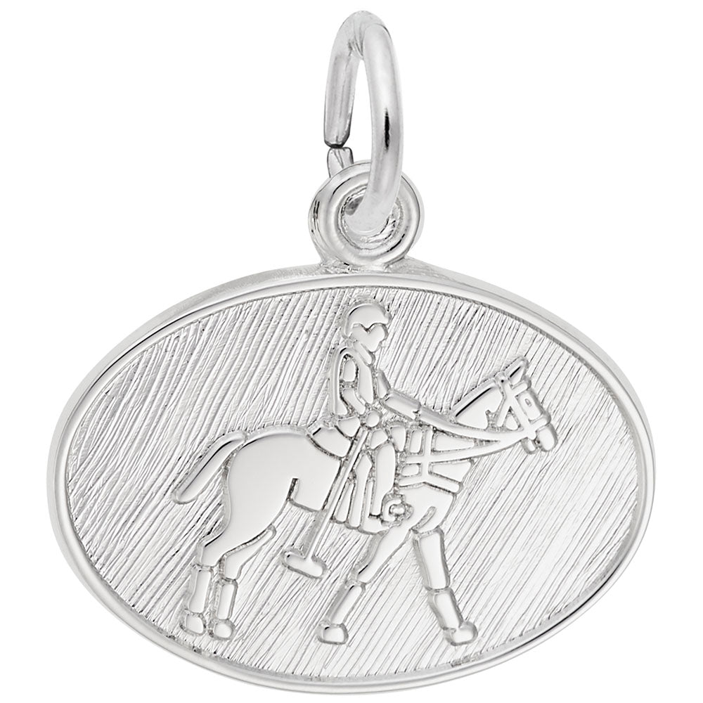 Personalized Polo Oval Disc Charm for Horse Lovers & Equestrians 3521