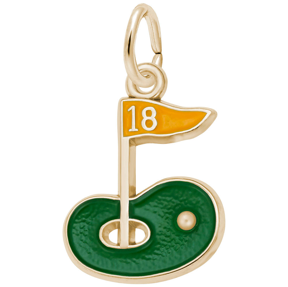 Painted Golf Green Charm - Unique Sports Jewelry for Golf Lovers 3530