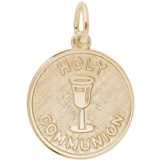 Spring Holy Communion Disc Charm - Elegant Religious Jewelry 3543
