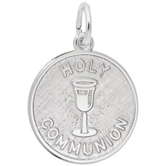 Spring Holy Communion Disc Charm - Elegant Religious Jewelry 3543