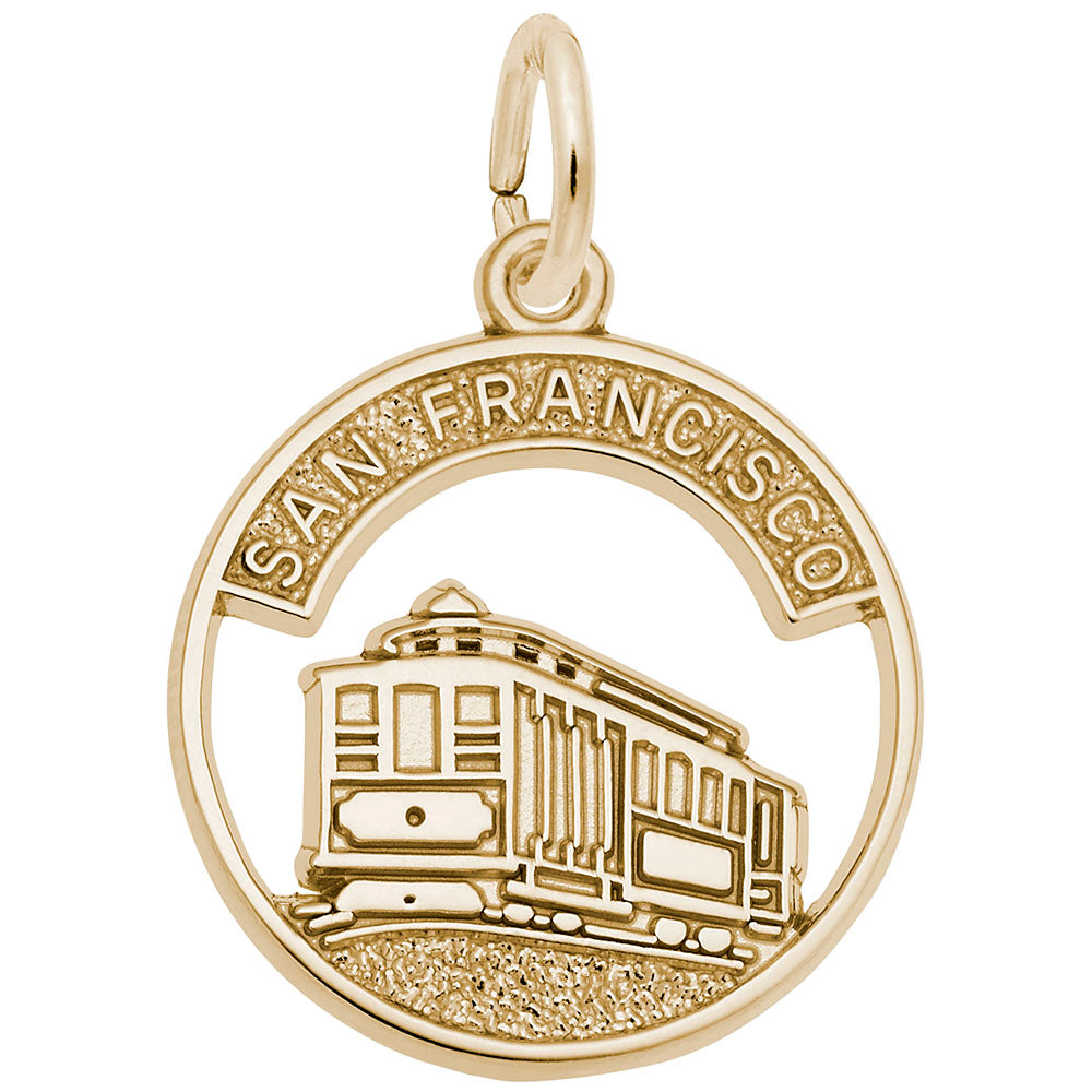 Flat San Francisco Cable Car Open Disc Charm for Travel Lovers 3546