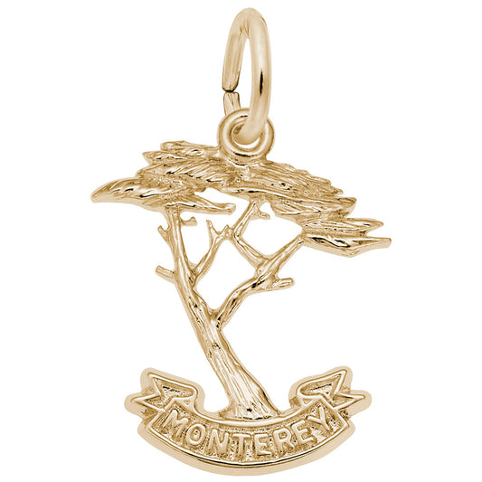 Monterey Cypress Tree Charm - California Travel Jewelry Gift 3550