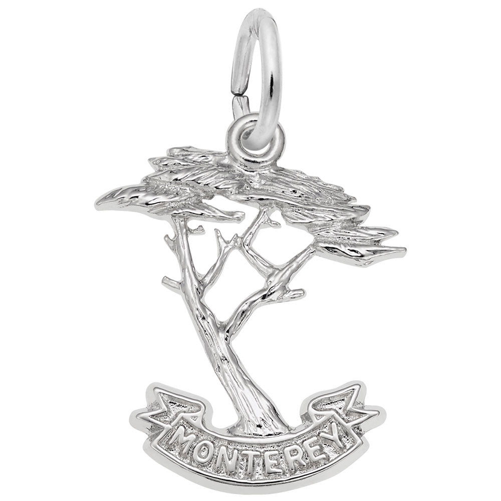 Monterey Cypress Tree Charm - California Travel Jewelry Gift 3550