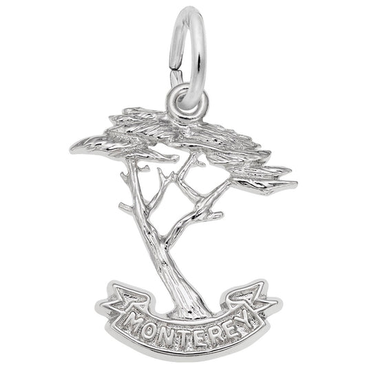 Monterey Cypress Tree Charm - California Travel Jewelry Gift 3550