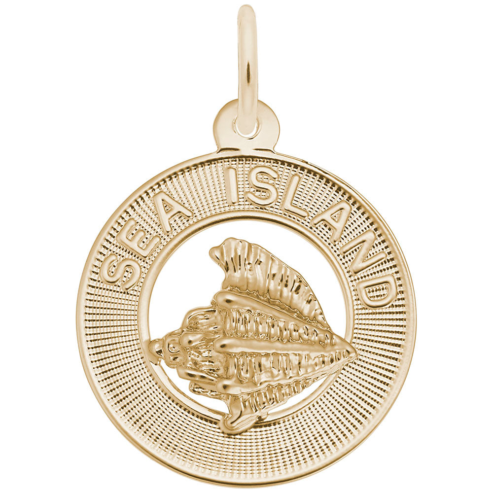 Sea Island Conch Shell Ring Charm - Travel Souvenir Jewelry 3558
