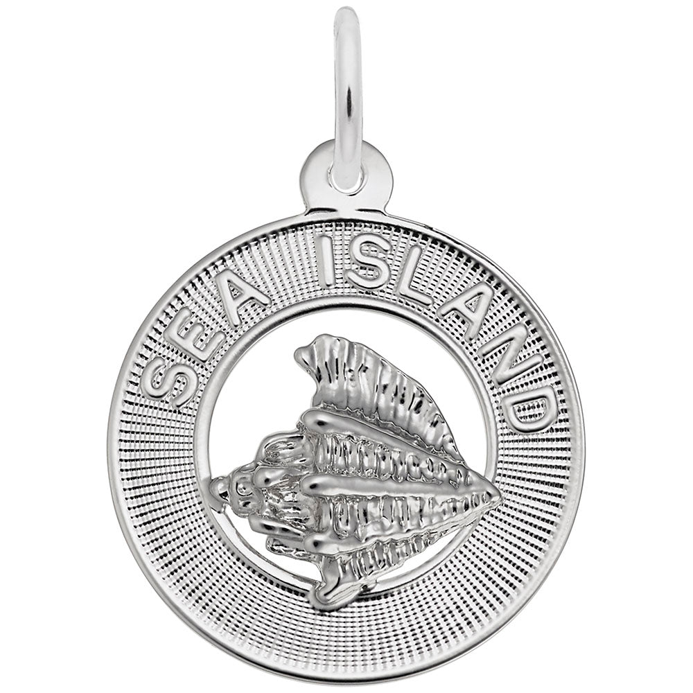 Sea Island Conch Shell Ring Charm - Travel Souvenir Jewelry 3558