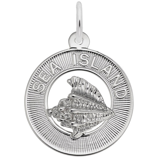 Sea Island Conch Shell Ring Charm - Travel Souvenir Jewelry 3558
