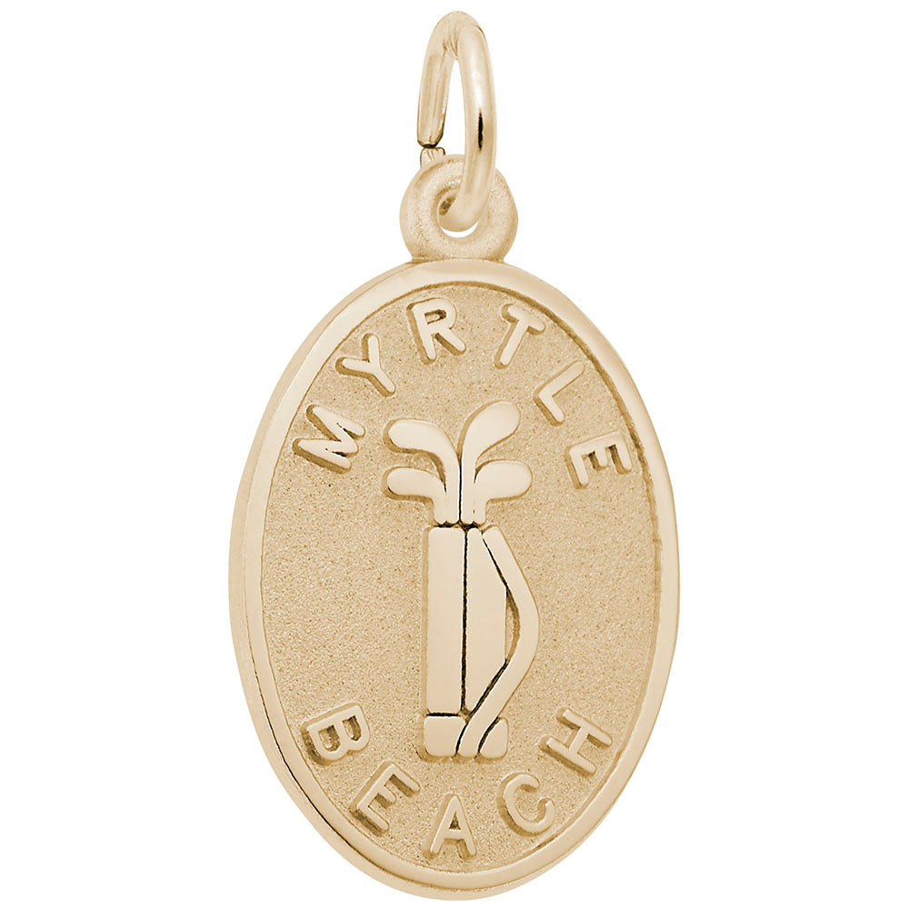 Myrtle Beach Golf Clubs Oval Disc Charm for Travel Lovers 3576