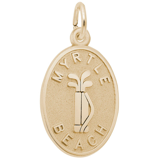 Myrtle Beach Golf Clubs Oval Disc Charm for Travel Lovers 3576