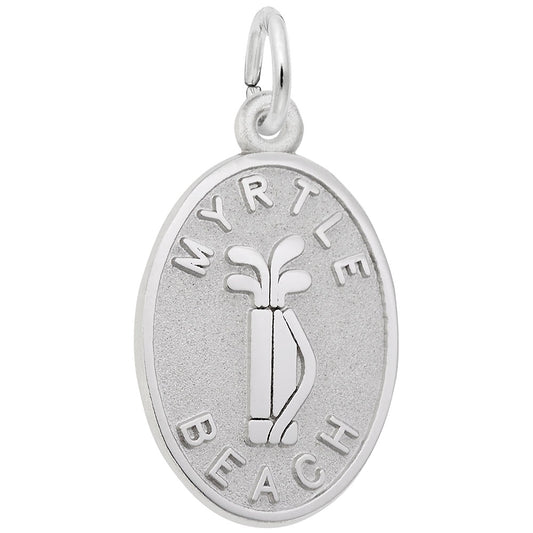 Myrtle Beach Golf Clubs Oval Disc Charm for Travel Lovers 3576