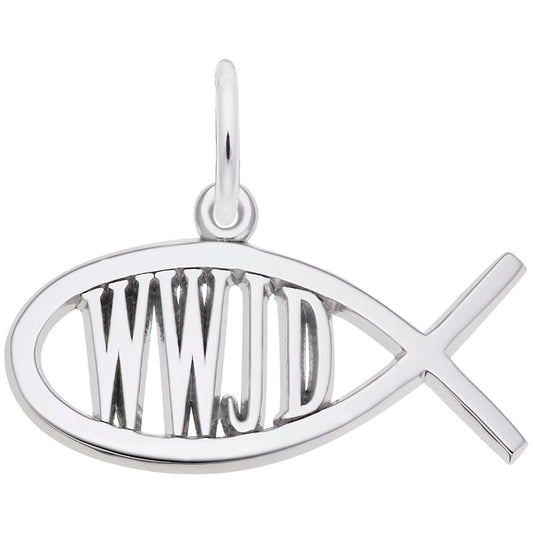 WWJD Fish Charm - Faith Symbol Jewelry for Spiritual Inspiration 3582