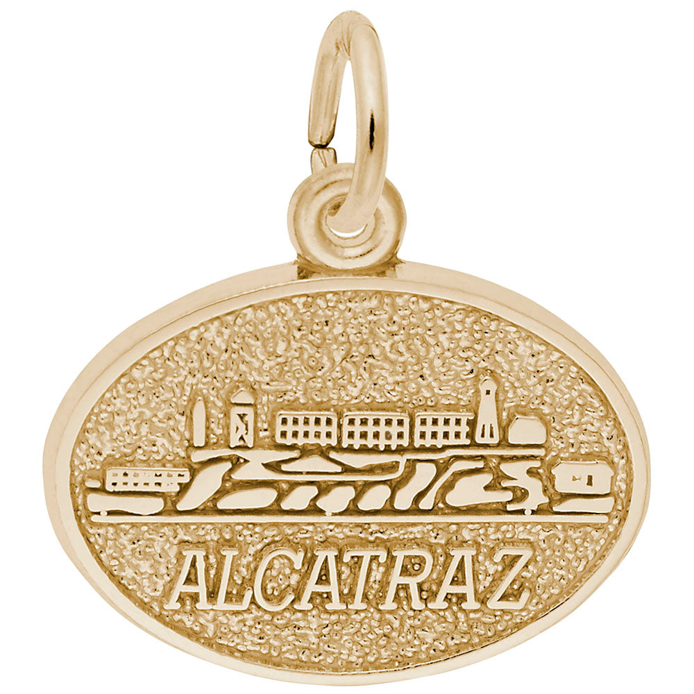 Alcatraz Oval Disc Charm - Unique Travel Souvenir Jewelry 3587