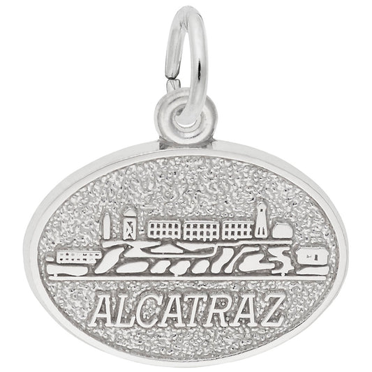 Alcatraz Oval Disc Charm - Unique Travel Souvenir Jewelry 3587