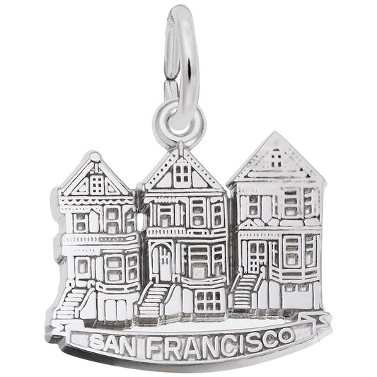 San Francisco Victorian Houses Charm - Travel Souvenir Jewelry 3588