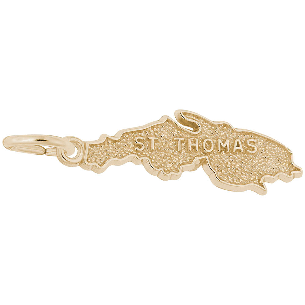 St. Thomas Map Charm - Travel Souvenir Jewelry for Island Lovers 3596