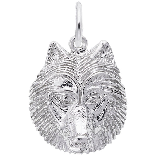 Sterling Silver Wolf Head Charm for Animal Lovers & Collectors 3622