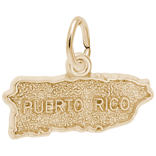 Puerto Rico Map Charm - Travel Souvenir Jewelry for Island Lovers 3643