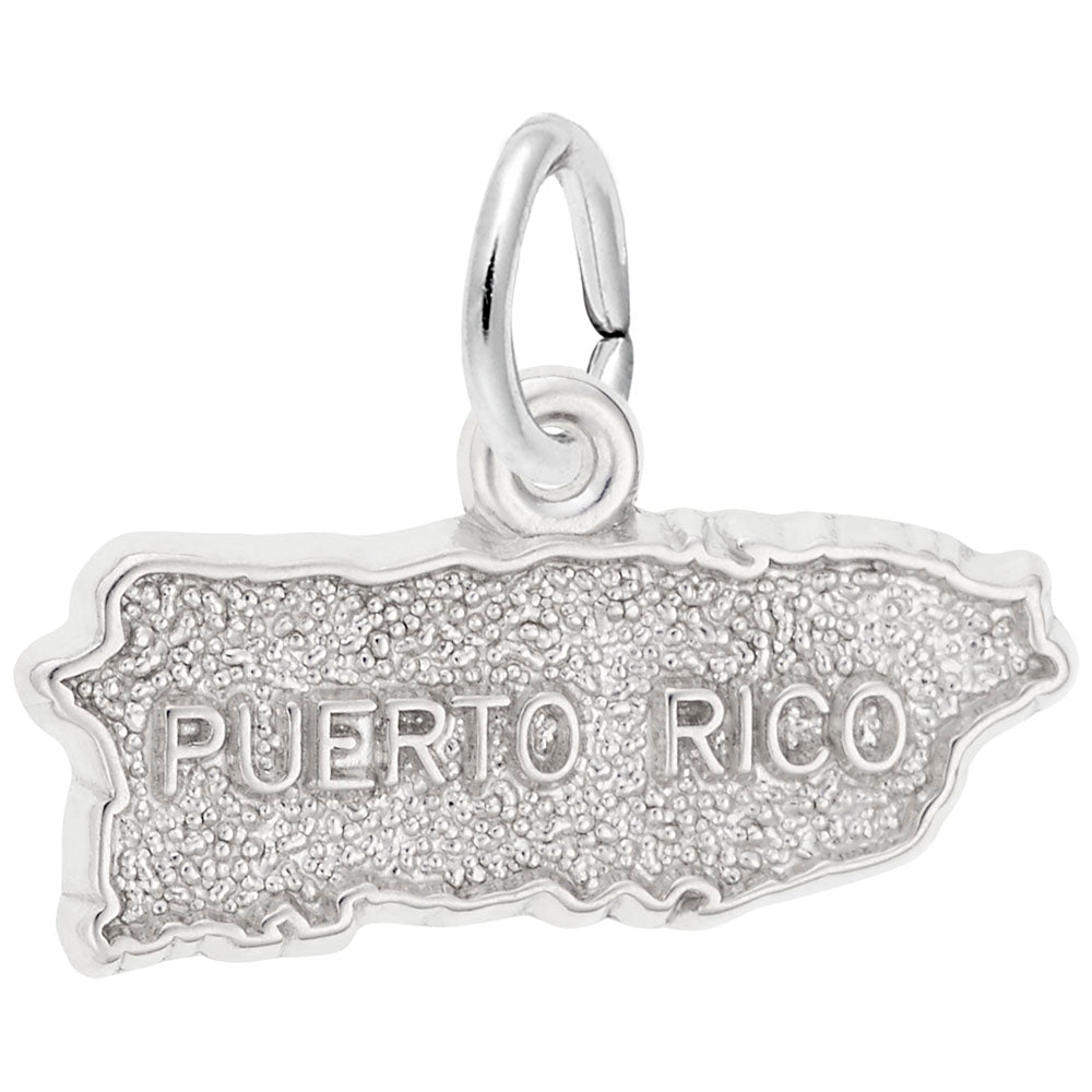 Puerto Rico Map Charm - Travel Souvenir Jewelry for Island Lovers 3643