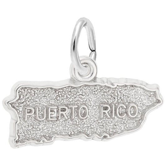 Puerto Rico Map Charm - Travel Souvenir Jewelry for Island Lovers 3643