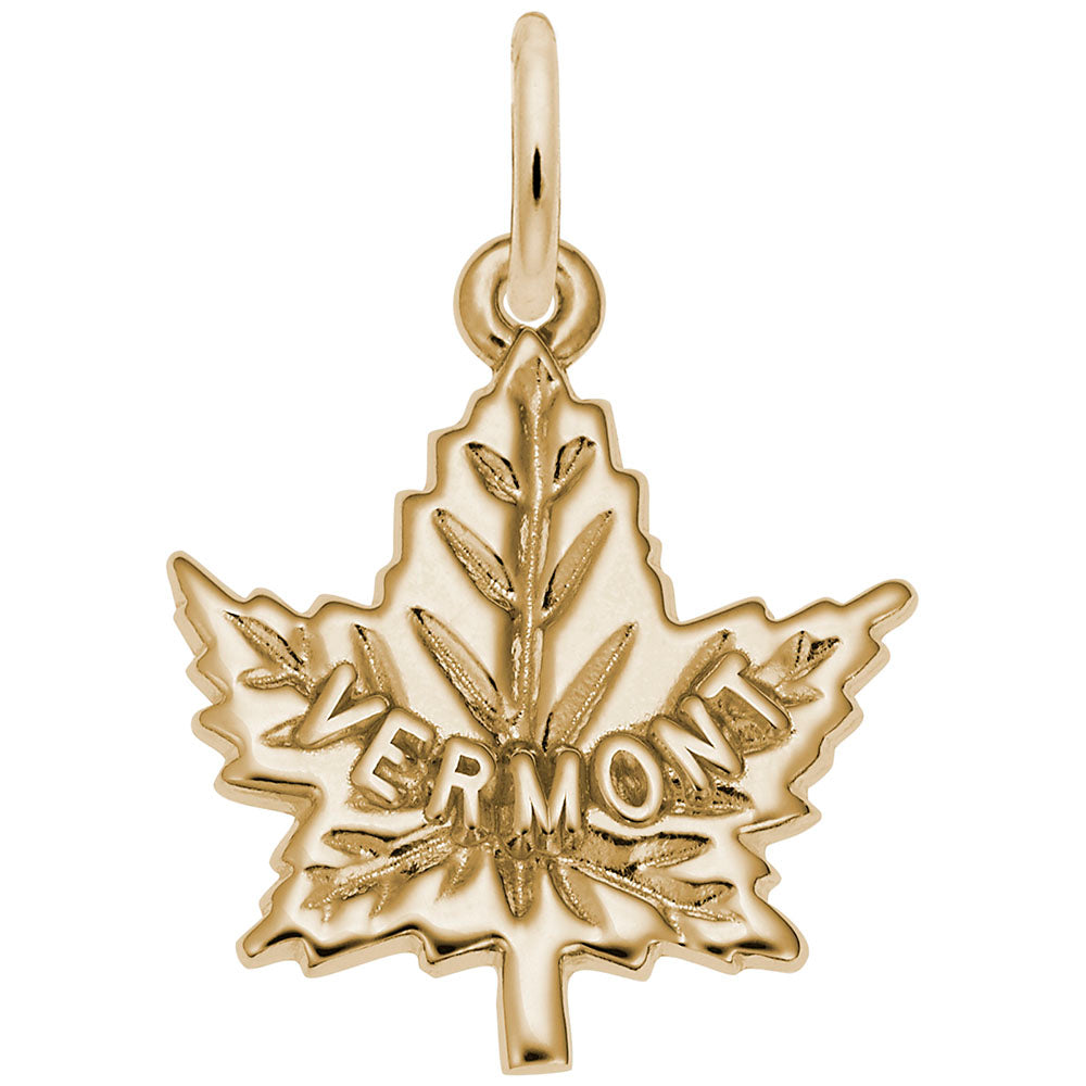 Vermont Maple Leaf Charm - Travel Souvenir Jewelry Gift 3666