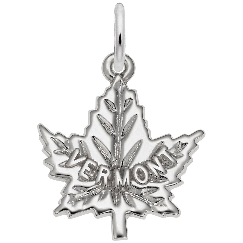 Vermont Maple Leaf Charm - Travel Souvenir Jewelry Gift 3666