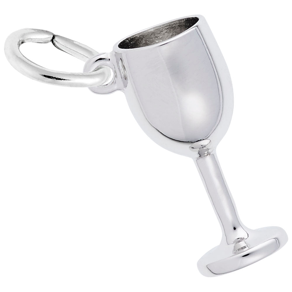 Elegant Wine Glass Charm for Travel Lovers - Rembrandt Charms 3700