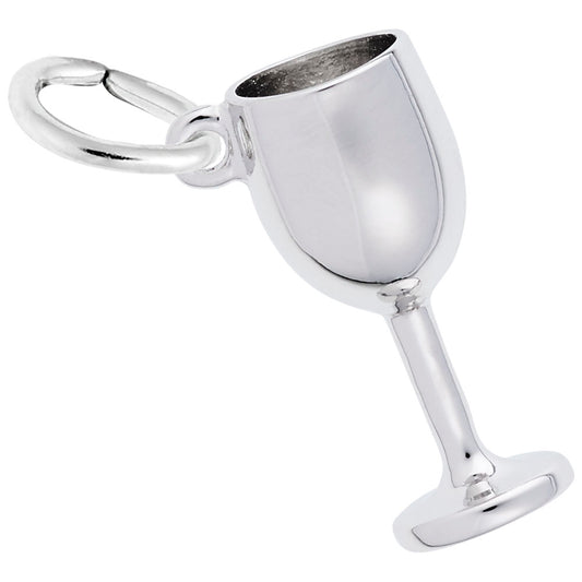 Elegant Wine Glass Charm for Travel Lovers - Rembrandt Charms 3700