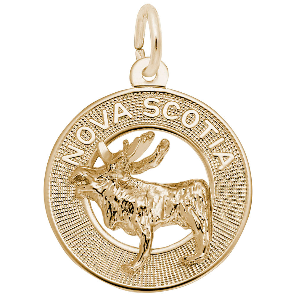 Nova Scotia Moose Ring Charm - Travel Souvenir Jewelry Gift 3708