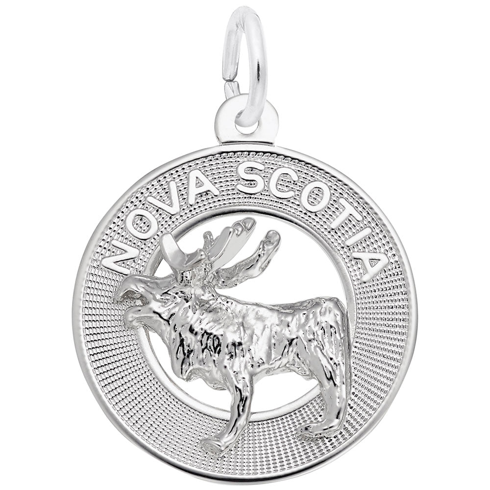 Nova Scotia Moose Ring Charm - Travel Souvenir Jewelry Gift 3708