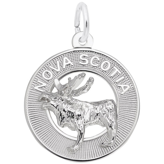 Nova Scotia Moose Ring Charm - Travel Souvenir Jewelry Gift 3708
