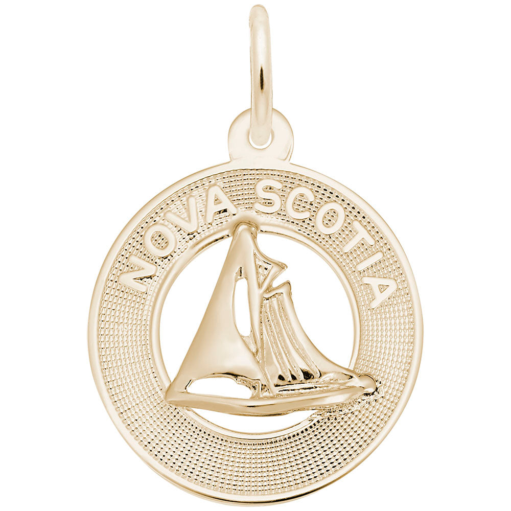 Nova Scotia Sailboat Ring Charm - Travel Jewelry Keepsake 3710