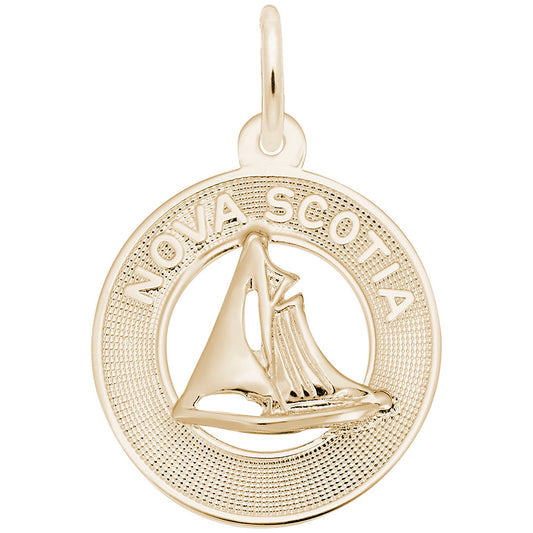 Nova Scotia Sailboat Ring Charm - Travel Jewelry Keepsake 3710