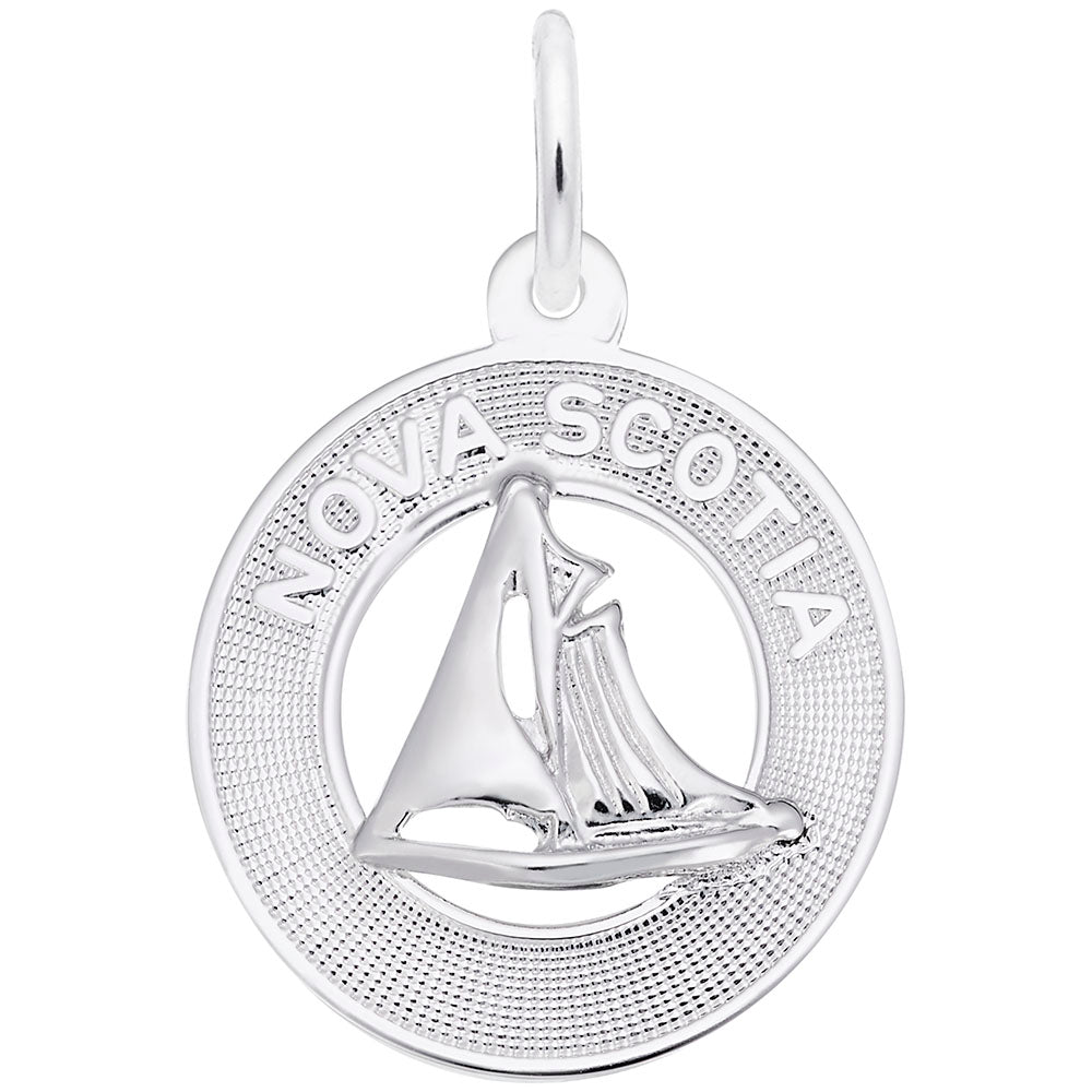 Nova Scotia Sailboat Ring Charm - Travel Jewelry Keepsake 3710