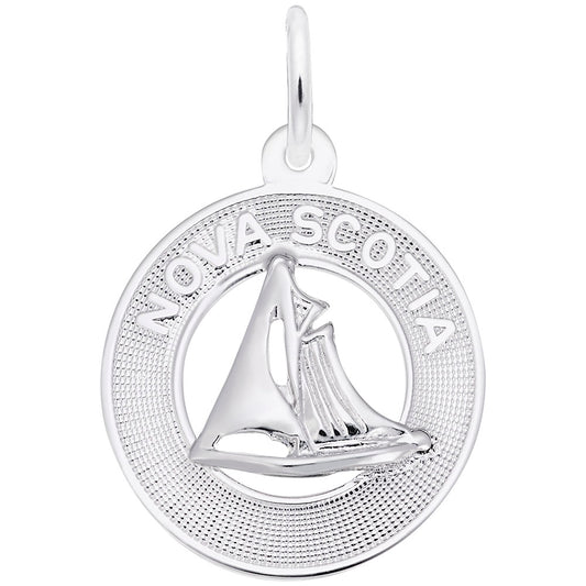 Nova Scotia Sailboat Ring Charm - Travel Jewelry Keepsake 3710