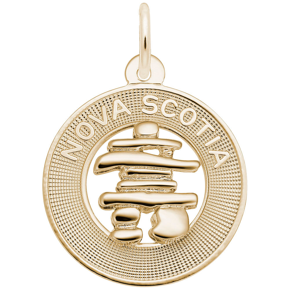 Nova Scotia Inukshuk Ring Charm - Travel Jewelry Keepsake 3712