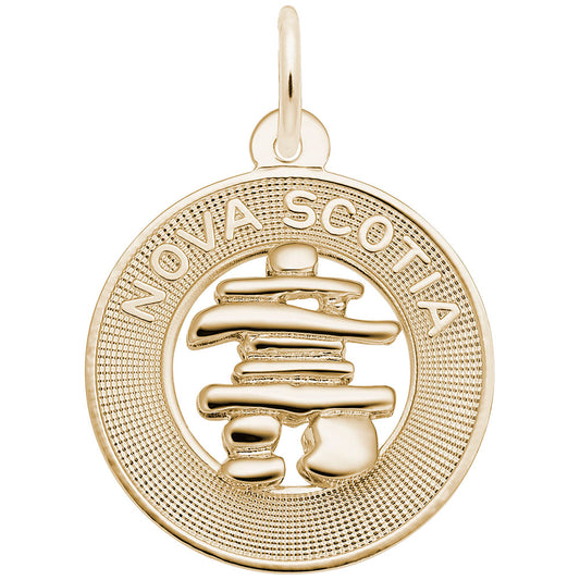 Nova Scotia Inukshuk Ring Charm - Travel Jewelry Keepsake 3712