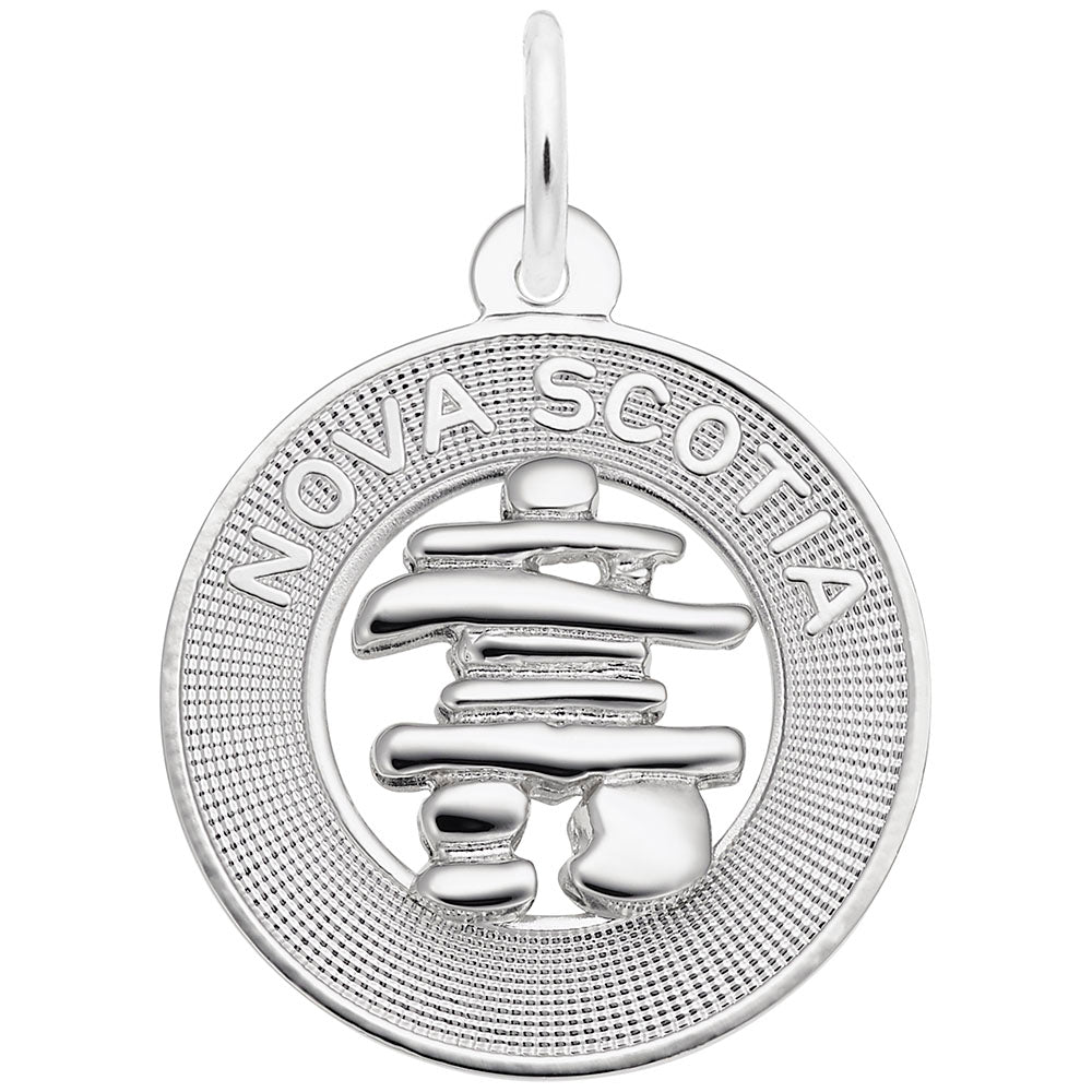 Nova Scotia Inukshuk Ring Charm - Travel Jewelry Keepsake 3712
